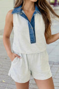 Cool Girl Denim Collar Romper