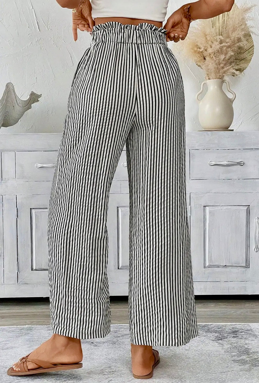 Everyday Stripe Wide Leg Pants