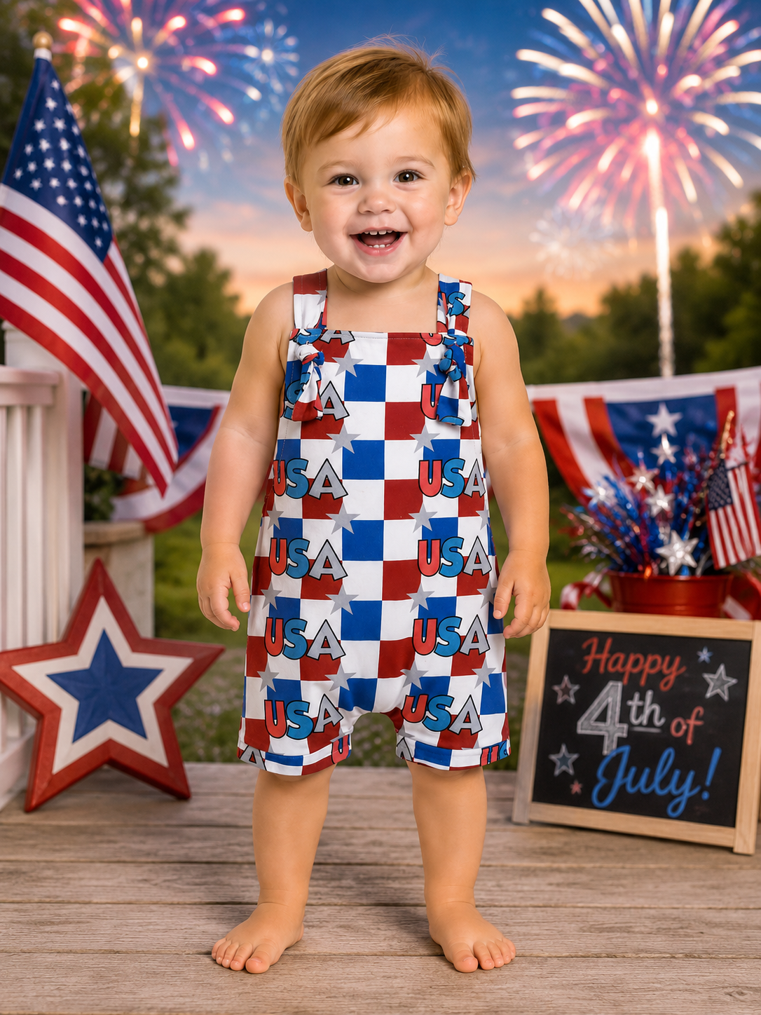 Little Firecracker USA Romper