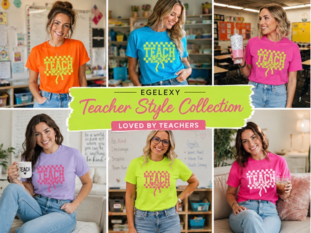 Teach Checkered Bow Tee