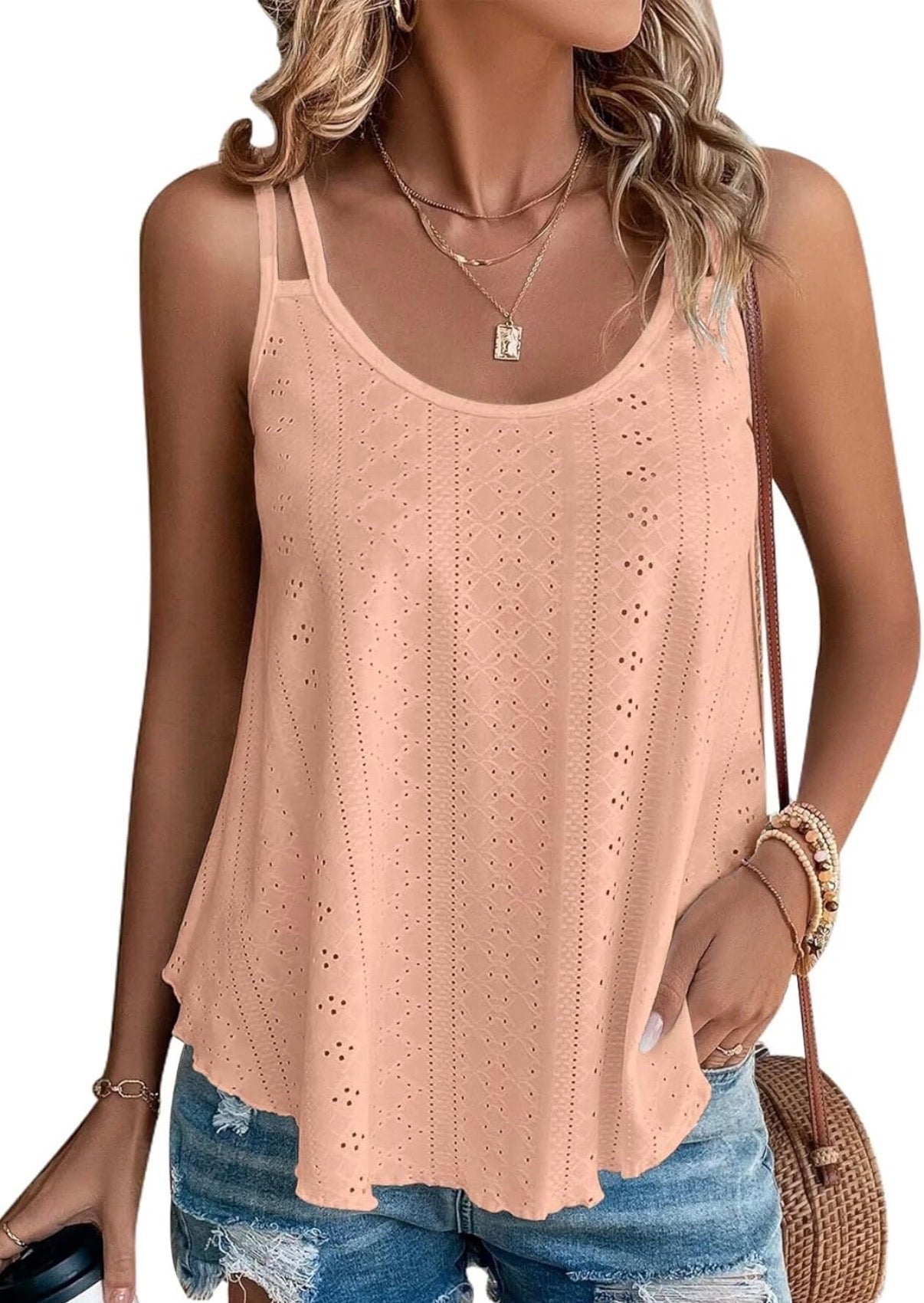 Eyelet Embroidered Cami Tank