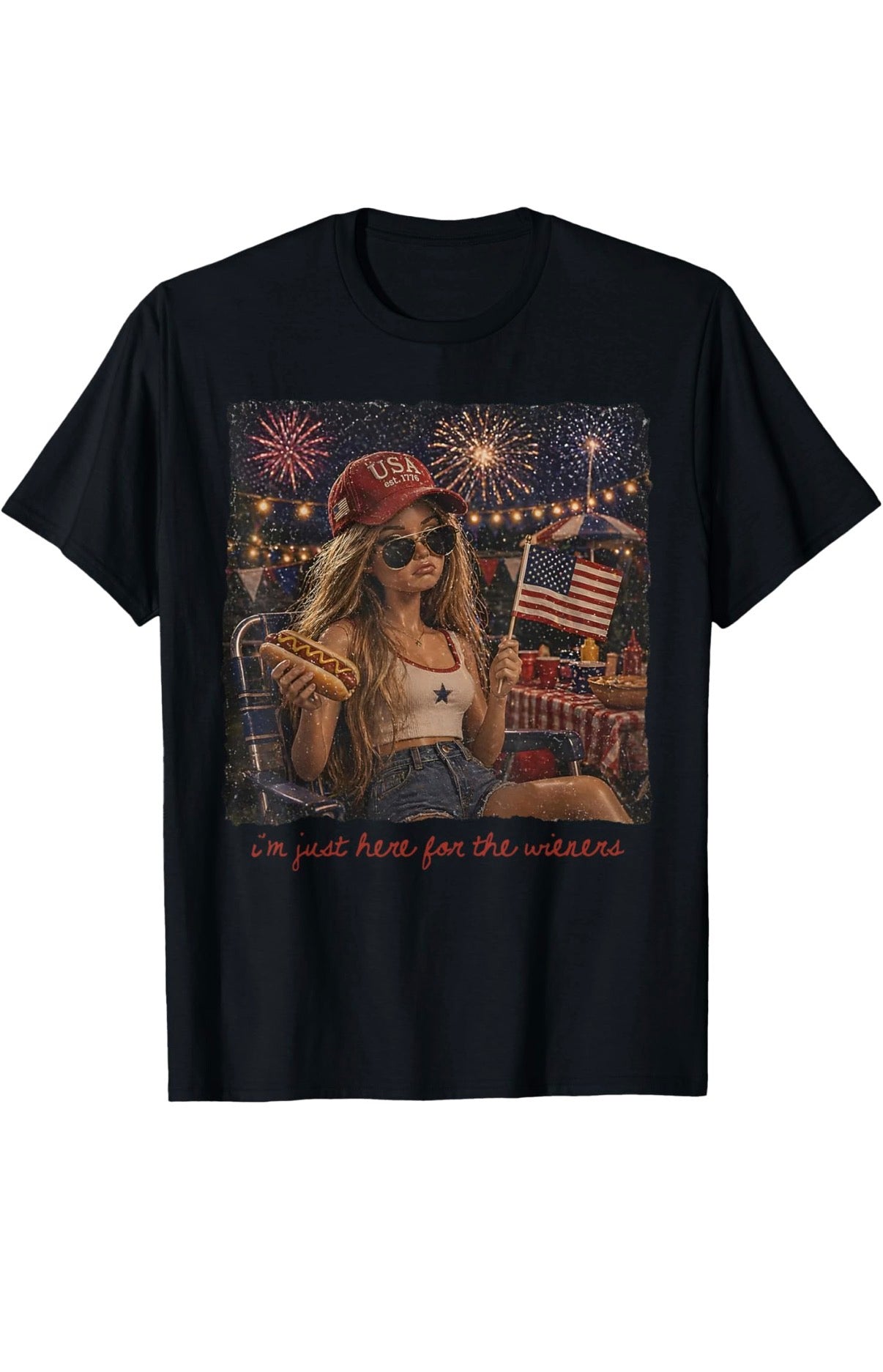 Just here for the wieners tee