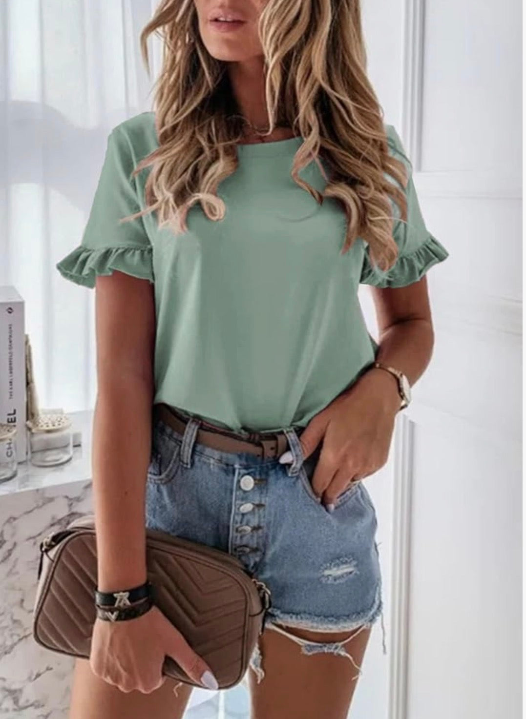 Ruffle Sleeve Everyday Top