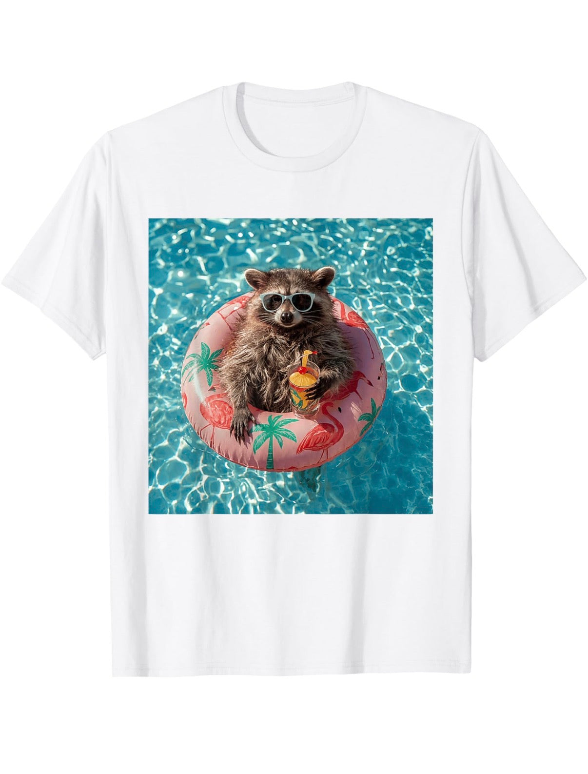 Poolside Raccoon Graphic Tee
