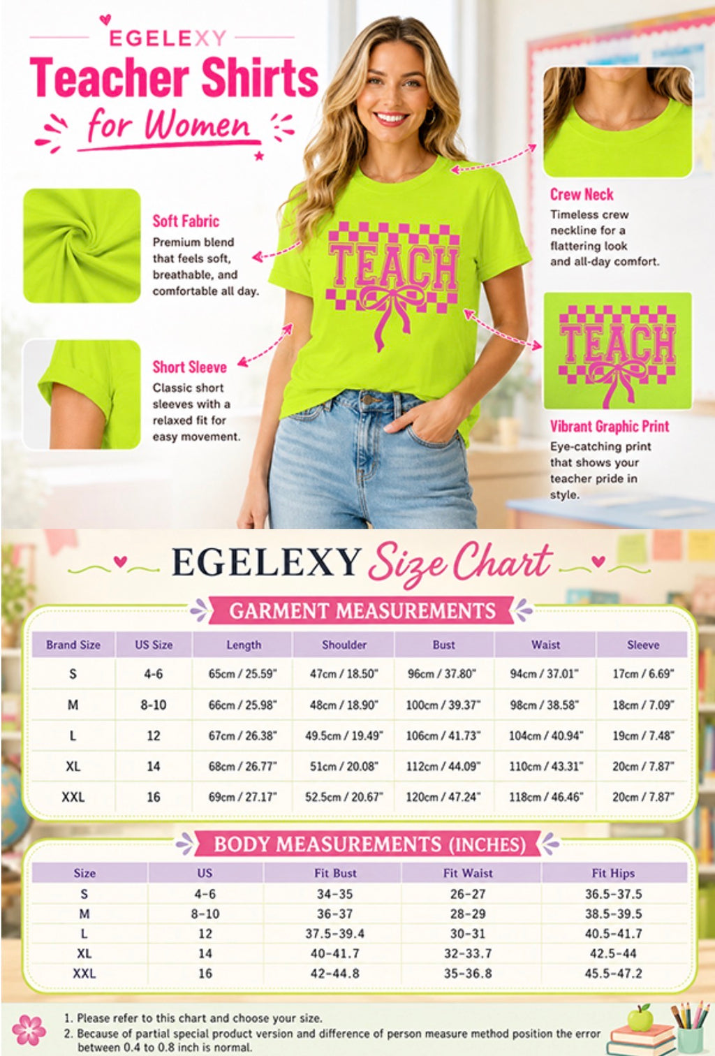 Teach Checkered Bow Tee