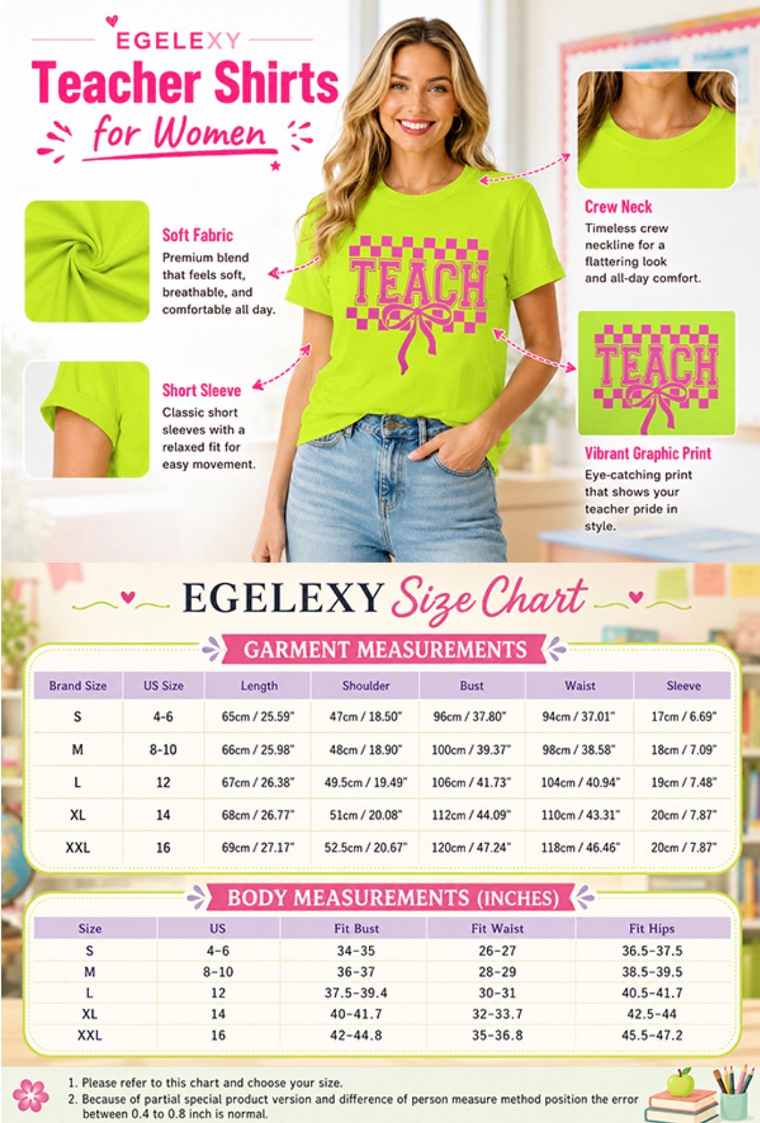 Teach Checkered Bow Tee