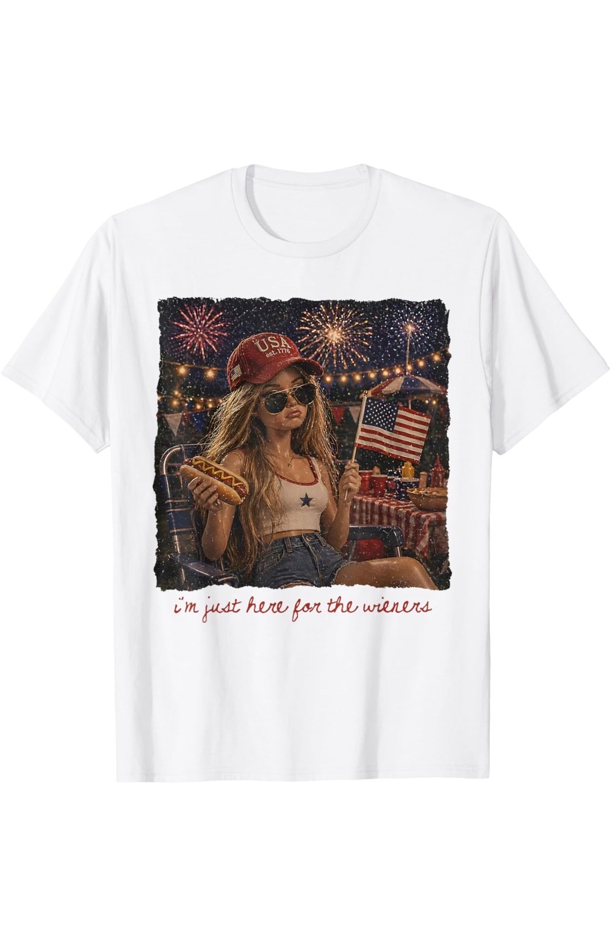 Just here for the wieners tee