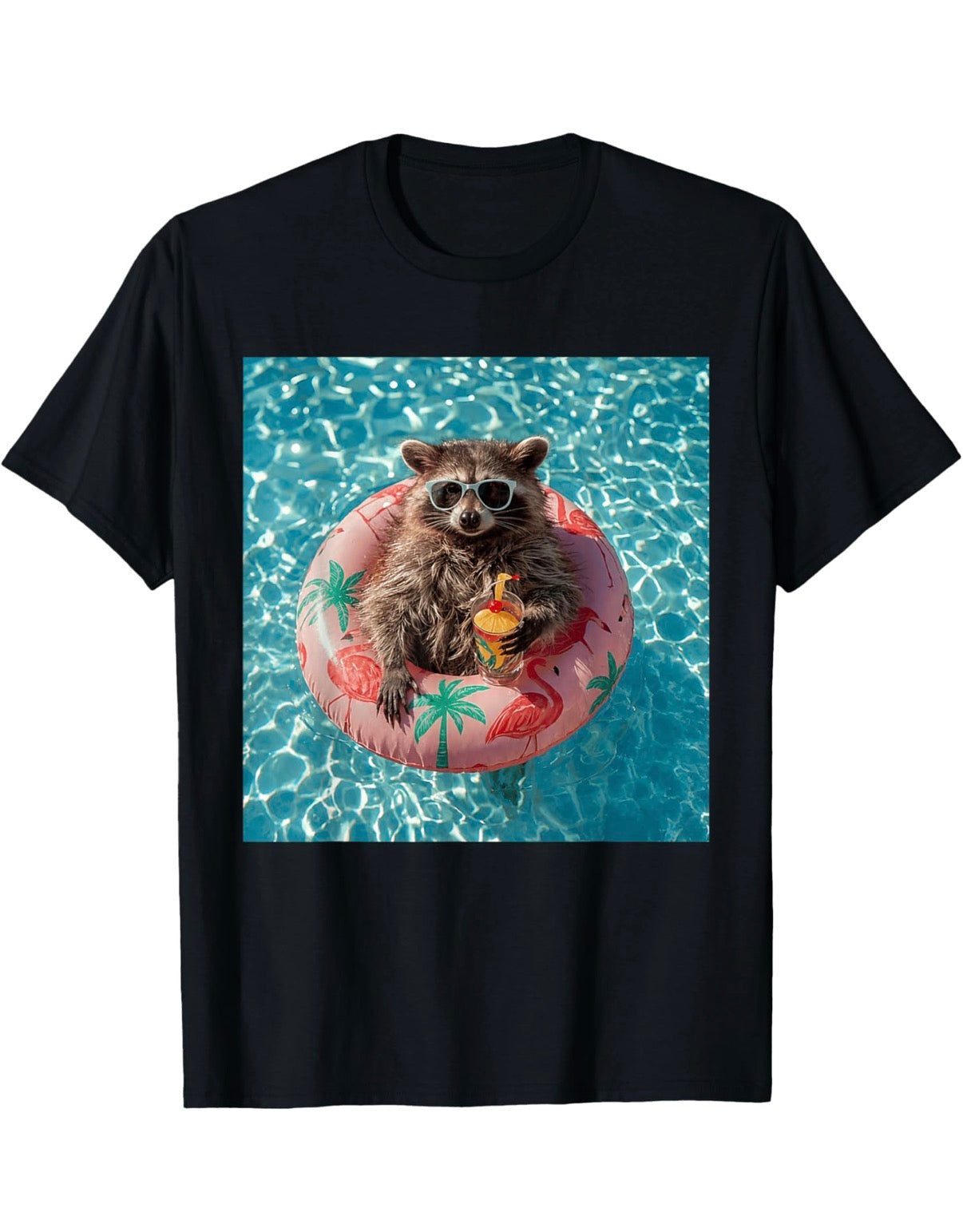 Poolside Raccoon Graphic Tee