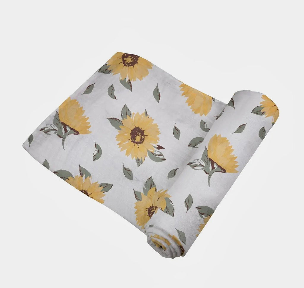 Sunflower Baby Swaddle Blanket 🌻 | Soft & Breathable Muslin Wrap