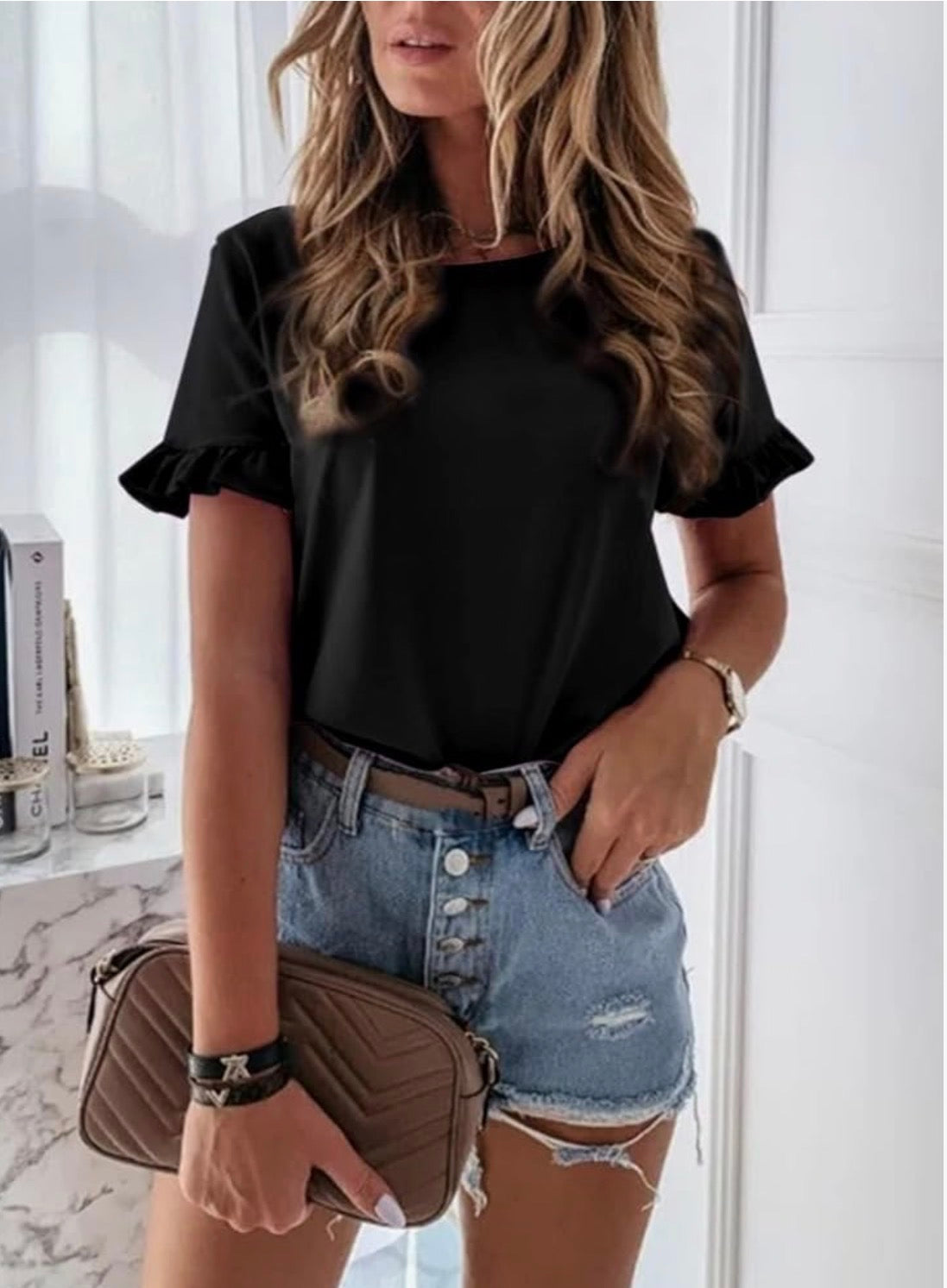 Ruffle Sleeve Everyday Top