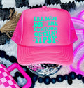 Everybody on the Pontoon Gettin’ Tipsy Trucker Hat – Neon Pink
