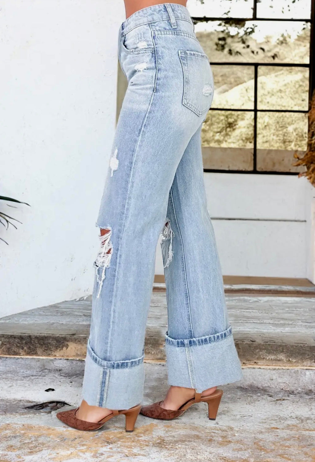 Spring Light Wash Wide Leg Jeans