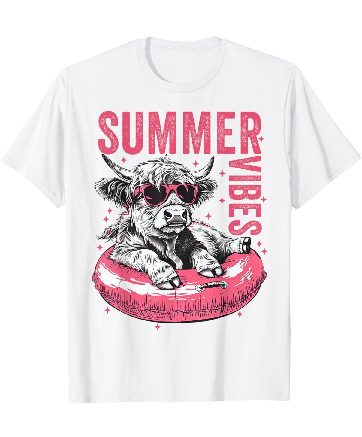 Summer Vibes Highland Cow Tee
