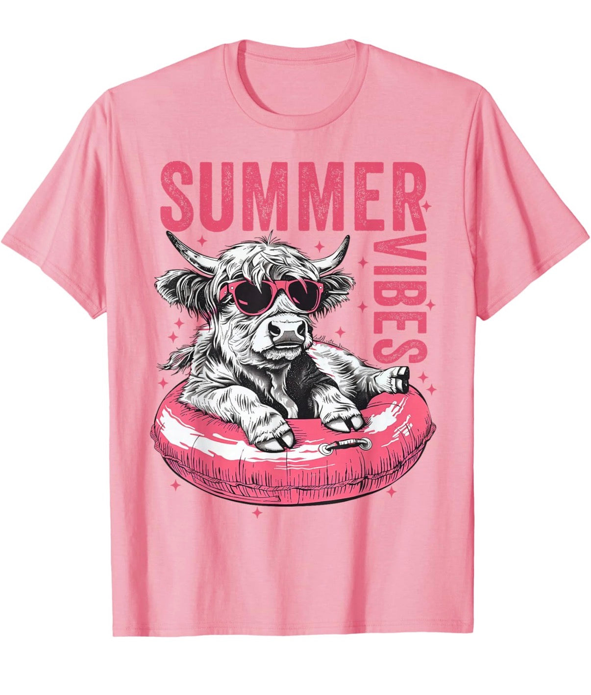 Summer Vibes Highland Cow Tee