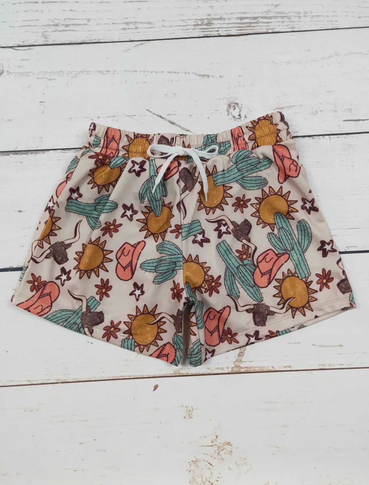 Desert Cowboy Boys Swim Trunks 🌵☀️