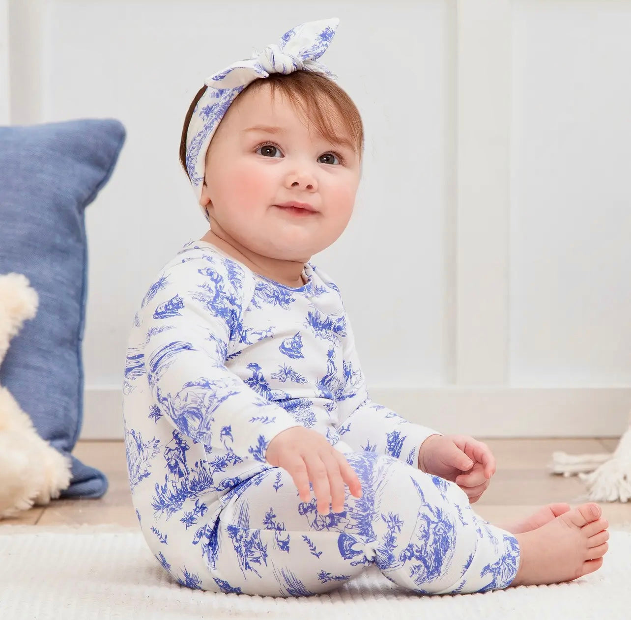 Blue Prairie Toile Romper