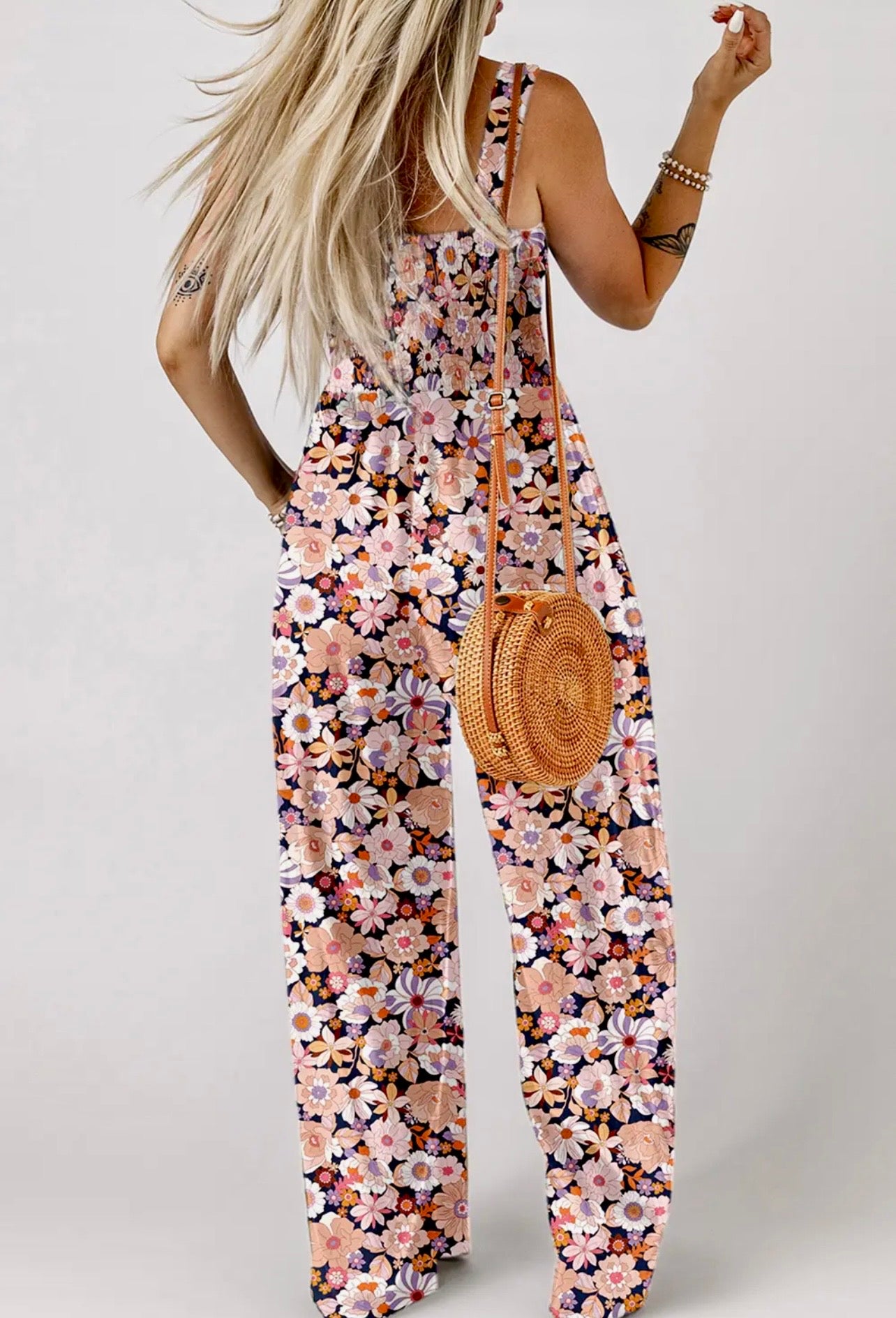 Spring Bloom Smocked Jumpsuit