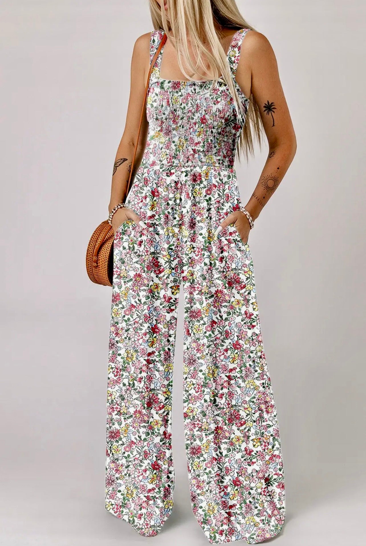 Spring Bloom Smocked Jumpsuit