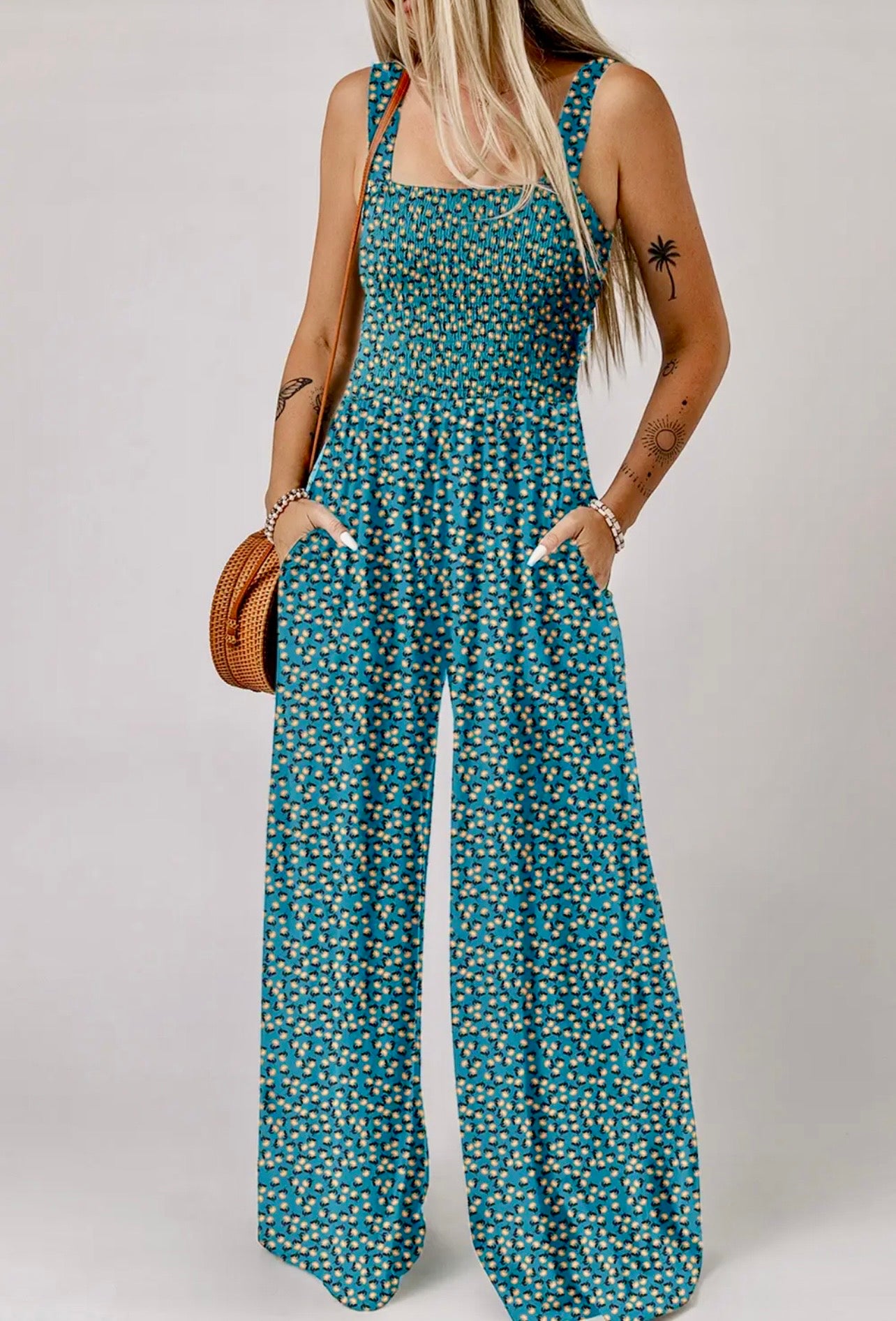 Spring Bloom Smocked Jumpsuit