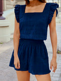 Textured Square Neck Two-Piece Set