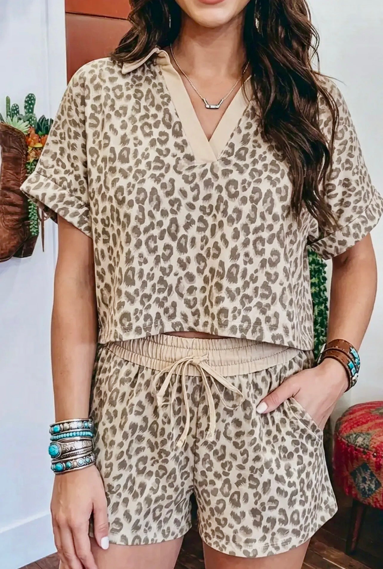 Wild Roots Leopard Lounge Set